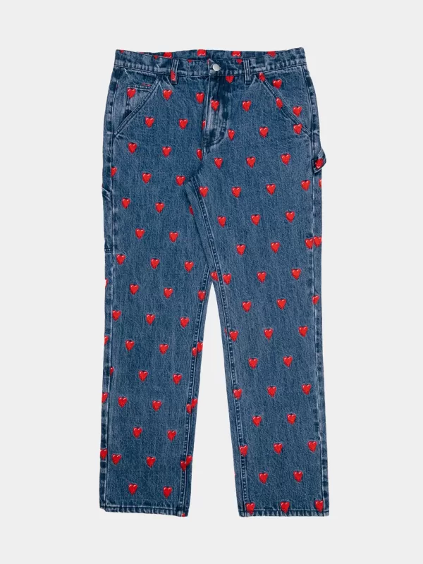 Emotionally Unavailable Eu Logo Pattern Denim Pants^ Denim