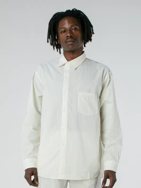 Unused Natural Stripe Shirt^ Shirts