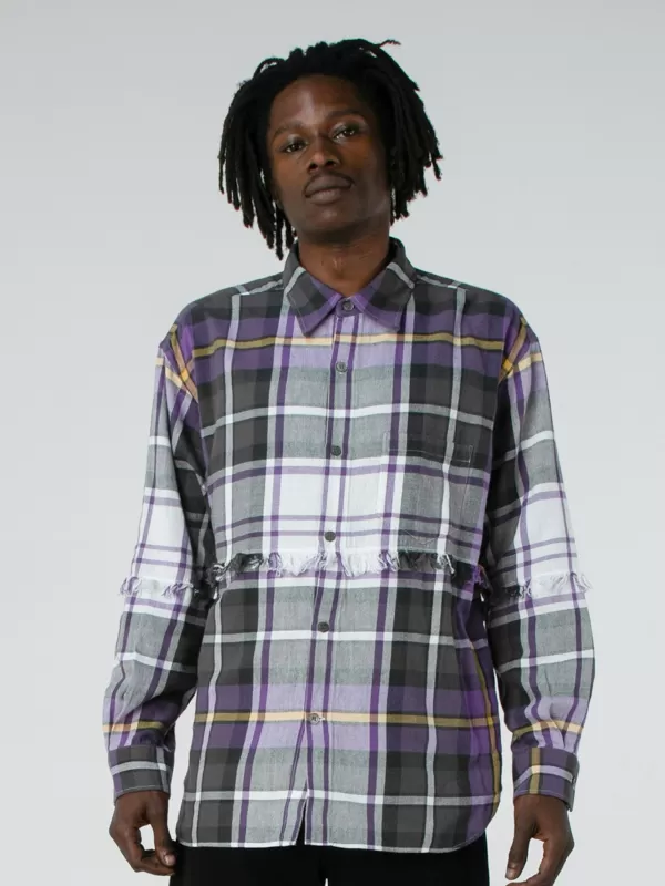 Unused Purple Plaid Shirt^ Shirts